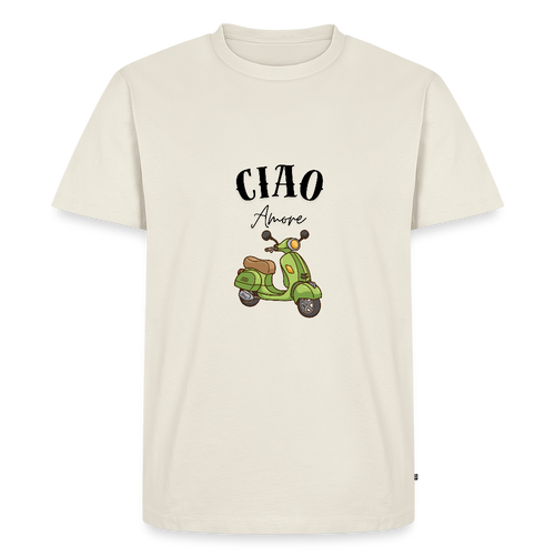 Men’s Premium T-Shirt-  CIAO AMORE- vespa scooter vert Italien vintage unisexe - off white
